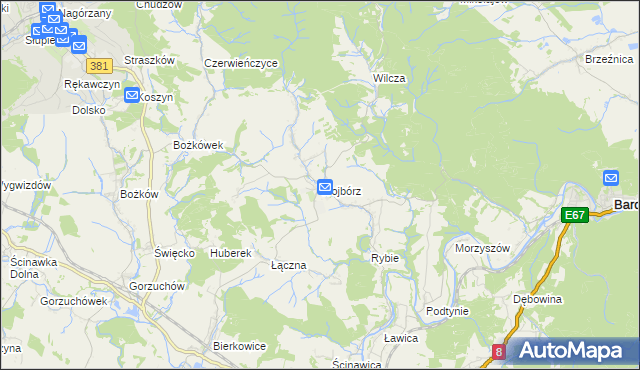 mapa Wojbórz, Wojbórz na mapie Targeo