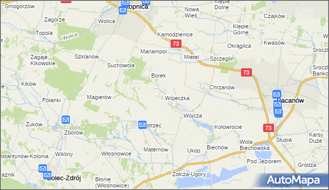 mapa Wójeczka, Wójeczka na mapie Targeo