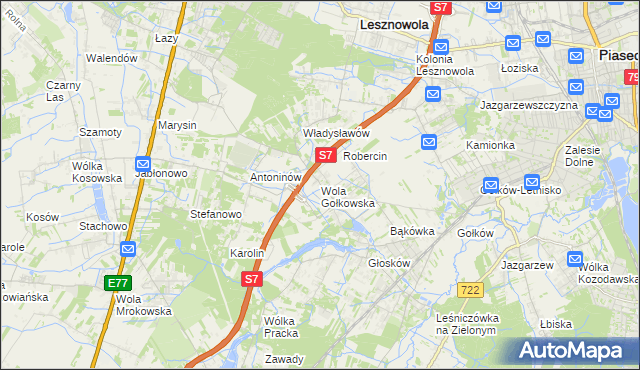 mapa Wola Gołkowska, Wola Gołkowska na mapie Targeo