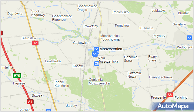 mapa Wola Moszczenicka, Wola Moszczenicka na mapie Targeo