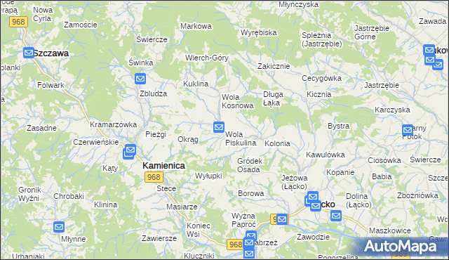 mapa Wola Piskulina, Wola Piskulina na mapie Targeo