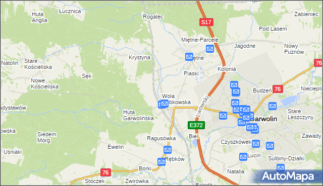 mapa Wola Rębkowska, Wola Rębkowska na mapie Targeo