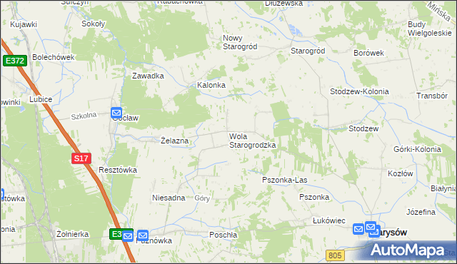 mapa Wola Starogrodzka, Wola Starogrodzka na mapie Targeo