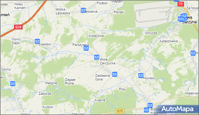 mapa Wola Zarczycka, Wola Zarczycka na mapie Targeo
