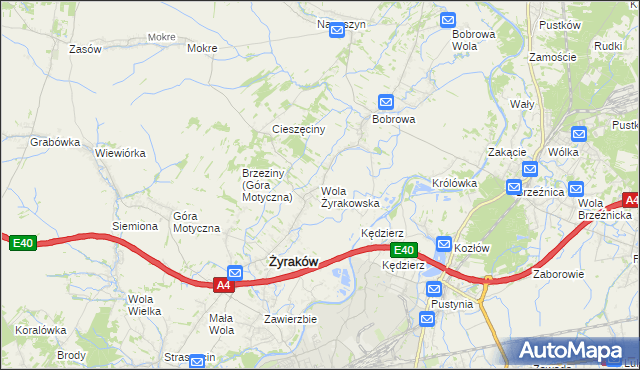 mapa Wola Żyrakowska, Wola Żyrakowska na mapie Targeo