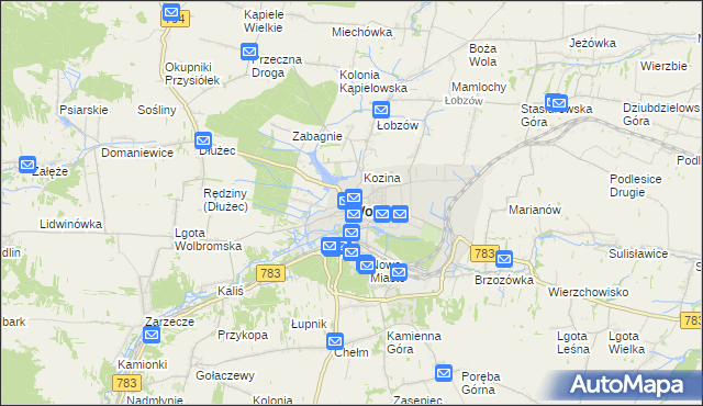 mapa Wolbrom, Wolbrom na mapie Targeo