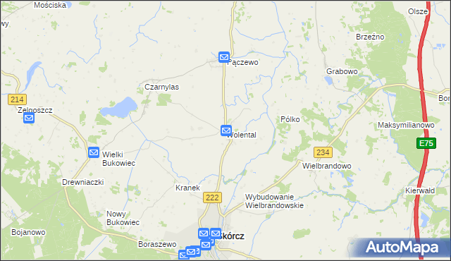 mapa Wolental, Wolental na mapie Targeo