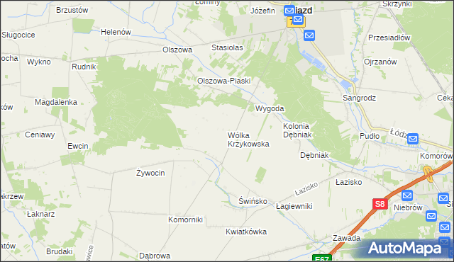 mapa Wólka Krzykowska, Wólka Krzykowska na mapie Targeo