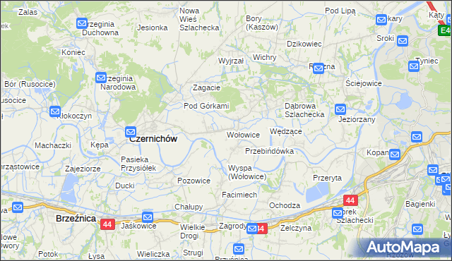 mapa Wołowice, Wołowice na mapie Targeo