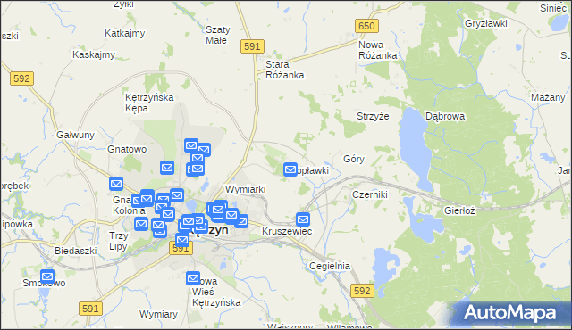 mapa Wopławki, Wopławki na mapie Targeo