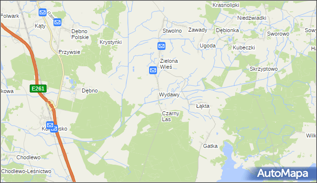 mapa Wydawy gmina Rawicz, Wydawy gmina Rawicz na mapie Targeo