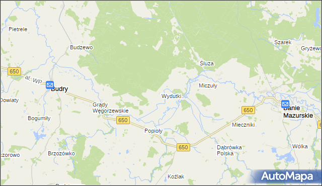 mapa Wydutki, Wydutki na mapie Targeo