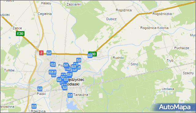 mapa Wysokie gmina Międzyrzec Podlaski, Wysokie gmina Międzyrzec Podlaski na mapie Targeo