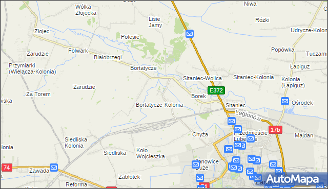 mapa Wysokie gmina Zamość, Wysokie gmina Zamość na mapie Targeo