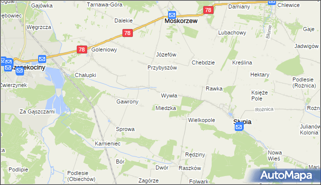 mapa Wywła, Wywła na mapie Targeo
