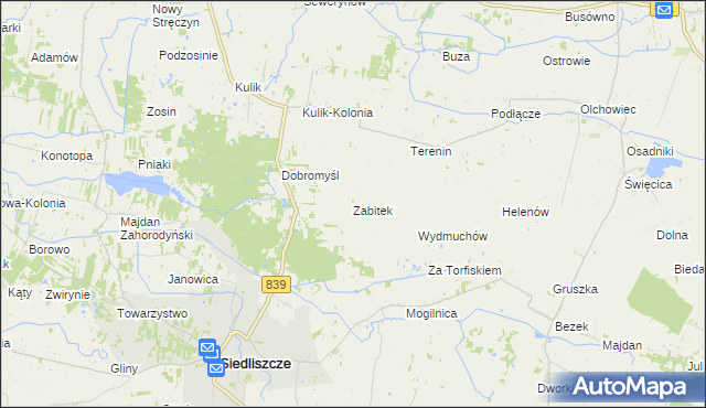 mapa Zabitek, Zabitek na mapie Targeo