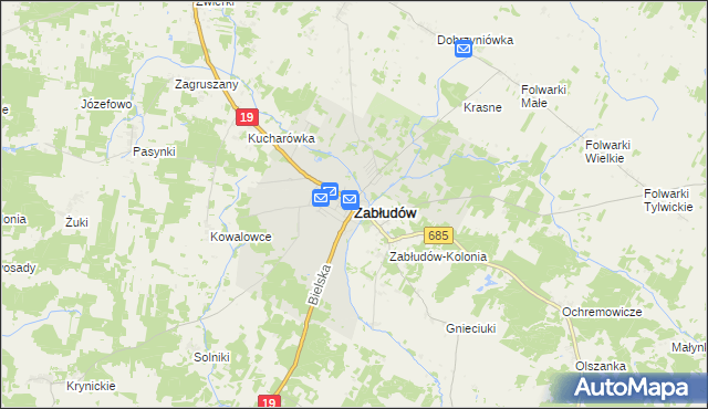 mapa Zabłudów, Zabłudów na mapie Targeo