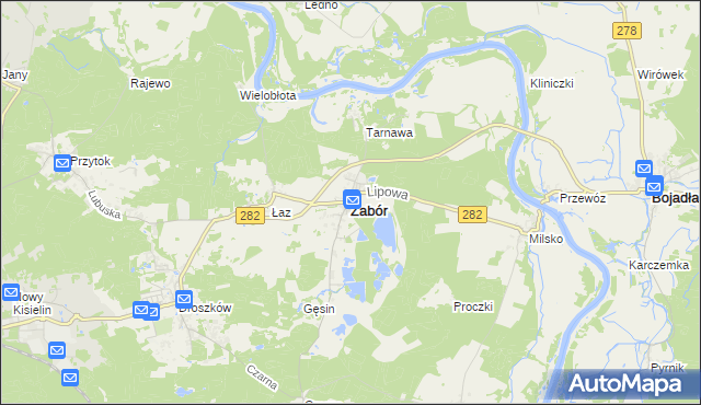 mapa Zabór, Zabór na mapie Targeo