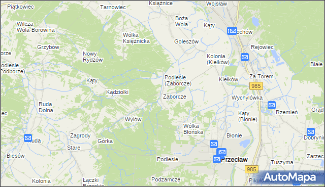 mapa Zaborcze, Zaborcze na mapie Targeo