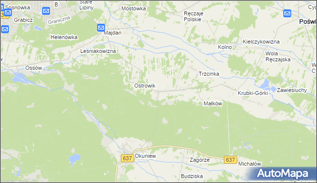 mapa Zabraniec, Zabraniec na mapie Targeo