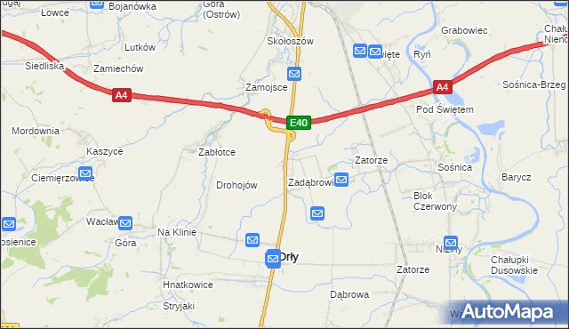 mapa Zadąbrowie gmina Radymno, Zadąbrowie gmina Radymno na mapie Targeo