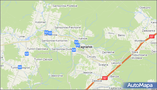 mapa Zagnańsk, Zagnańsk na mapie Targeo