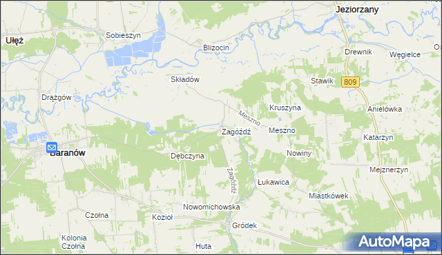 mapa Zagóźdź, Zagóźdź na mapie Targeo