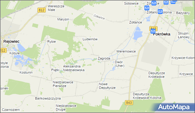 mapa Zagroda gmina Chełm, Zagroda gmina Chełm na mapie Targeo