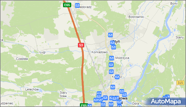 mapa Zakęcie, Zakęcie na mapie Targeo