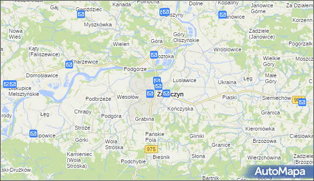 mapa Zakliczyn powiat tarnowski, Zakliczyn powiat tarnowski na mapie Targeo