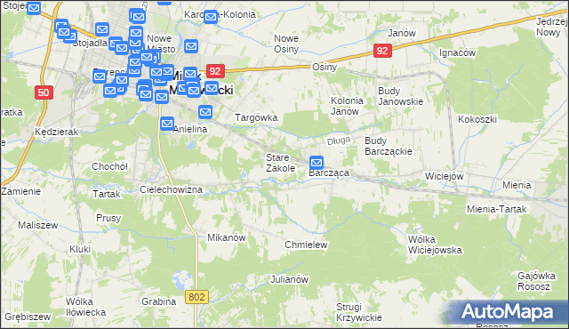 mapa Zakole-Wiktorowo, Zakole-Wiktorowo na mapie Targeo