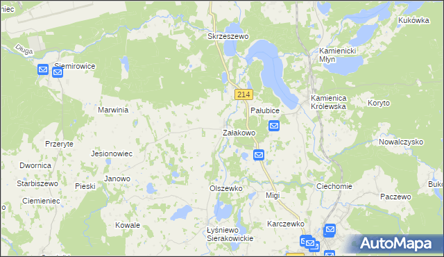 mapa Załakowo, Załakowo na mapie Targeo