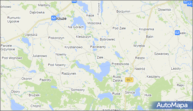mapa Żałe, Żałe na mapie Targeo