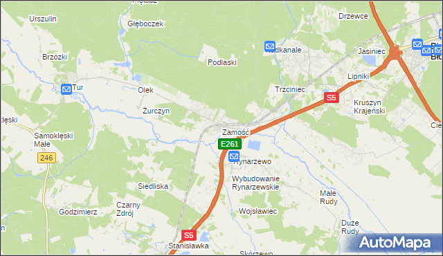 mapa Zamość gmina Szubin, Zamość gmina Szubin na mapie Targeo