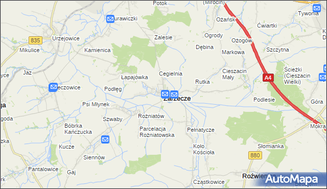 mapa Zarzecze powiat przeworski, Zarzecze powiat przeworski na mapie Targeo