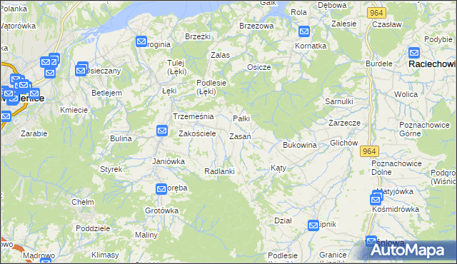 mapa Zasań, Zasań na mapie Targeo