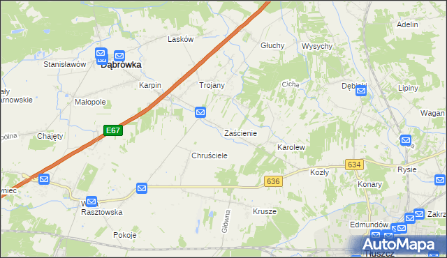 mapa Zaścienie, Zaścienie na mapie Targeo