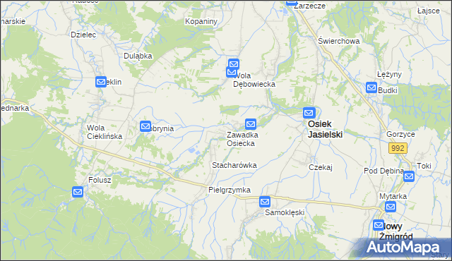 mapa Zawadka Osiecka, Zawadka Osiecka na mapie Targeo