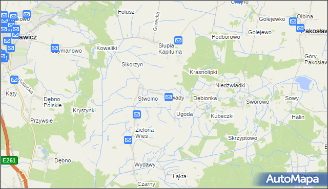 mapa Zawady gmina Rawicz, Zawady gmina Rawicz na mapie Targeo