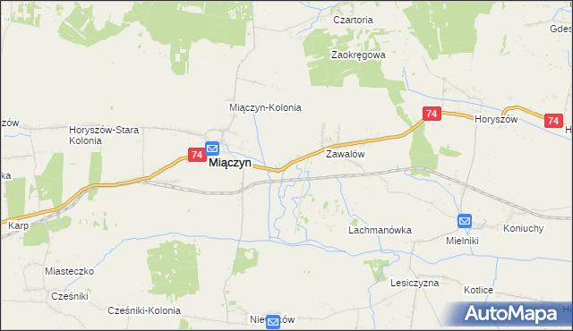 mapa Zawalów-Kolonia, Zawalów-Kolonia na mapie Targeo