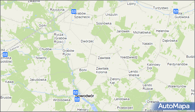 mapa Zawitała, Zawitała na mapie Targeo