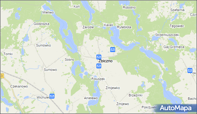 mapa Zbiczno, Zbiczno na mapie Targeo
