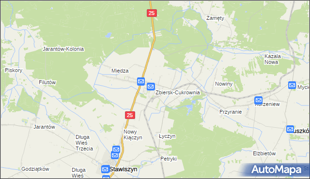 mapa Zbiersk-Cukrownia, Zbiersk-Cukrownia na mapie Targeo