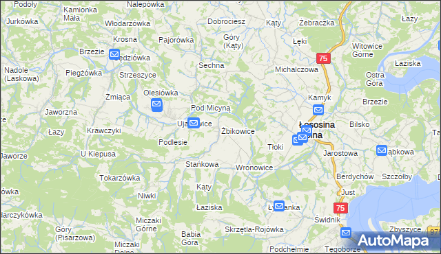 mapa Żbikowice, Żbikowice na mapie Targeo