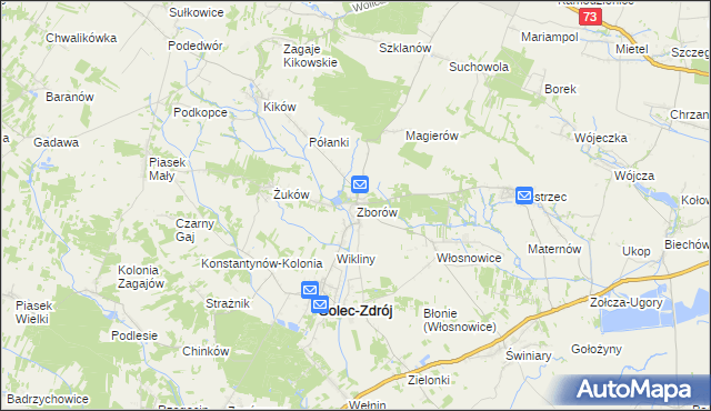 mapa Zborów gmina Solec-Zdrój, Zborów gmina Solec-Zdrój na mapie Targeo