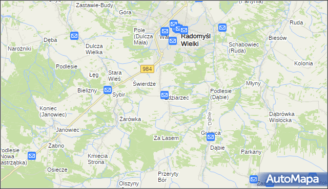 mapa Zdziarzec, Zdziarzec na mapie Targeo