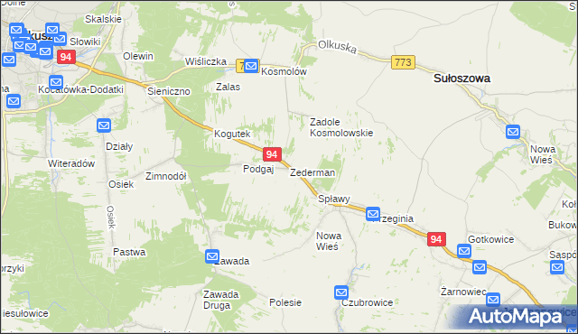 mapa Zederman, Zederman na mapie Targeo