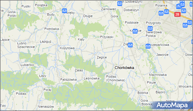 mapa Żeglce, Żeglce na mapie Targeo