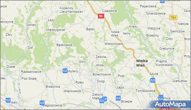 mapa Zelków, Zelków na mapie Targeo
