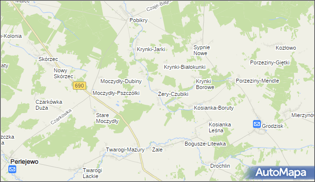 mapa Żery-Czubiki, Żery-Czubiki na mapie Targeo